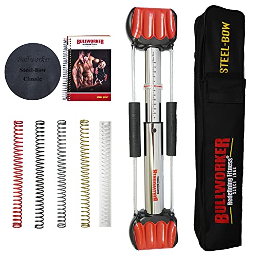 Bullworker 20" Steel Bow - Full Body Workout - Portable Home Gym Isometric Exercise Equipment for Fast Strength Training Gains. Cross Training Fitness; Chest, Back, Arms, and Abs Exercise Machine