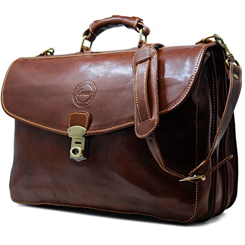Cenzo 4050 Italian Leather Briefcase Attache
