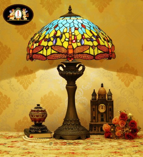 Tiffany Europaische retro style hand-painted stained glass table lamp