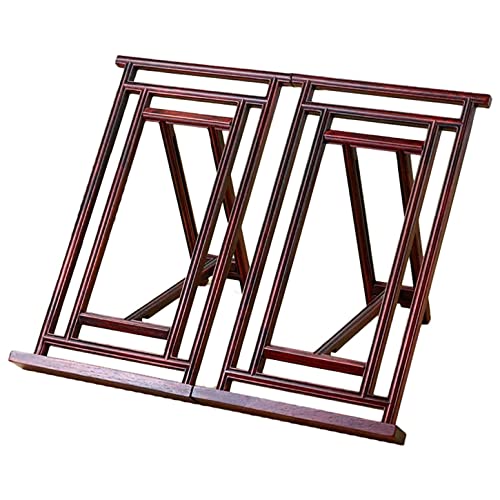 Skadler Mahogany Book Stand,Foldable and Portable Kitchen Wooden Cooking Bookstands, Perfect for School Kitchen Counter Office