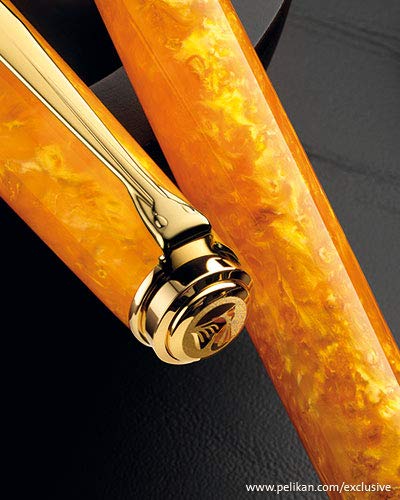 Pelikan 809436 Fountain Pen Souverän M600 Vibrant Orange, 14ct gold nib fine F - Special Edition