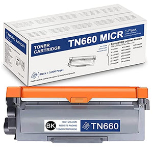 High Yield 1 Pack Black TN660 TN-660 MICR Compatible Toner Cartridge Replacement for Brother HL-L2300D L2340DW L2380DW MFC-L2680W L2707DW L2720DW L2740DW DCP-L2520DW Printer Ink Cartridge
