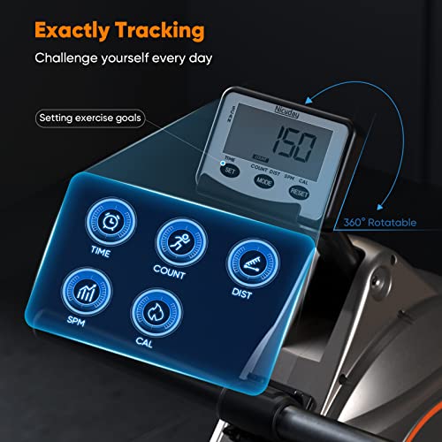 Niceday Rowing Machine for Home Use, Hyper-Quiet Magnetic Rower with16 Resistance Levels