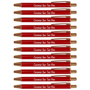 Max 1000 Pcs Personalized Pens in Bulk - Custom Ballpoint Pen with Name, Logo or Message - Business or Personal Use - for Smooth Writing in Home, Office or School - Black Ink (300PCS, Red)