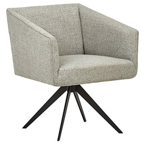 Rivet Vibe Swivel Fabric Office Desk Chair, 25.2"W, Light Grey