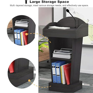 SePkus Presentation Lectern Stand with 2 Storage Compartments (F)