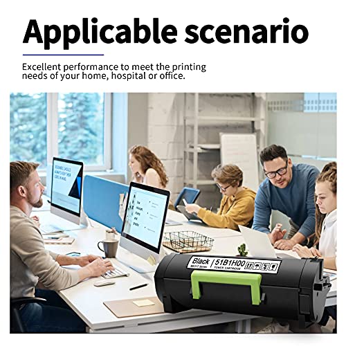 3 Pack Black Compatible Toner Cartridge Replacement for Lexmark 51B1H00 MS317dn MS417dn MX417de MX517de MX617de MS517dn MS617dn MX317dn Printer, Sold by JIEBOINK