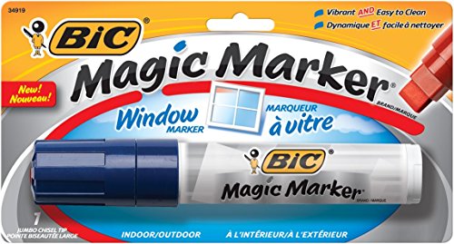 BIC Jumbo Chisel Magic Window Markers, Blue (BICMWXP11BE)