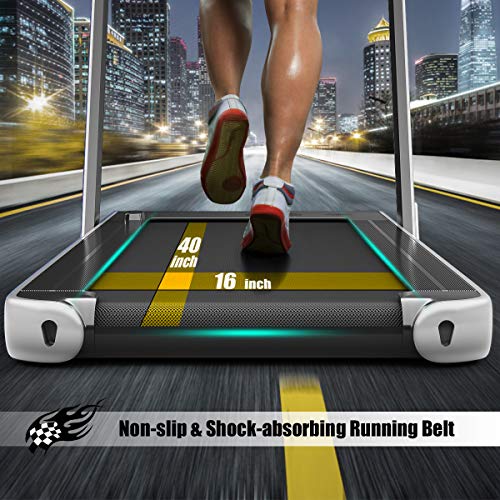 Goplus 2 in 1 Folding Treadmill, 2.25HP Under Desk Electric Treadmill, Installation-Free, with Dual Display, Bluetooth Speaker, Remote Control, APP Control, Walking Jogging Machine for Home/Office Use
