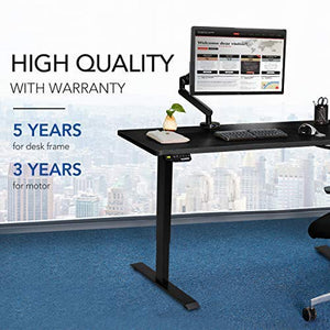 FlexiSpot E1S-R5528N Electric Height Adjustable Desk Home Office Standing Desk(Gray Frame +55 inch Mahogany Top)