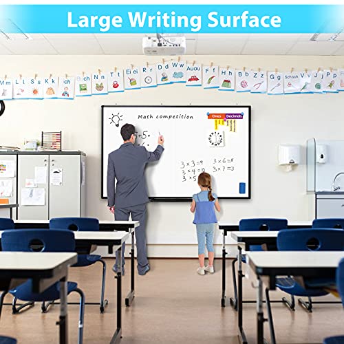 Large Whiteboard for Wall, maxtek 72 x 40 inches Dry Erase Board Magnetic White Board with Marker Tray 1 Eraser 3 Markers 6 Magnets | Foldable Memo Whiteboard for Office Home School