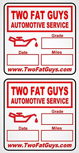 Quality Synthetic Custom Oil Change Reminder Stickers With Fade Resistant Ink and Easy Peel Off. Ideal for Handwriting. White Background Optional Stock Logos to Choose From (5000 Quantity, Blue)