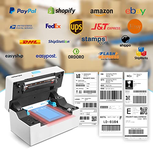 Bluetooth Thermal Shipping Label Printer, Lanbertent 160mm/s 4×6 Wireless Label Maker Machine for Small Business Home Packages, Support Amazon, Ebay, Etsy, Shopify, UPS, FedEx, USPS, Multiple Systems