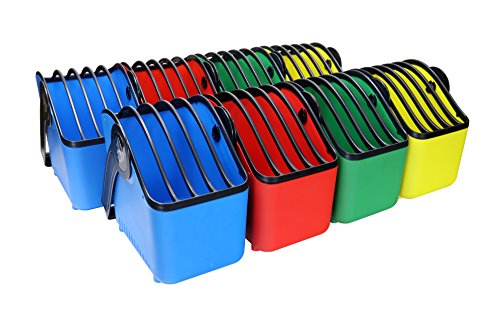 LocknCharge Large Plastic Device Baskets (Pack of 8),Blue/Green/Red/Yellow