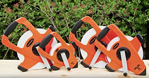 Keson NRS18M330 Nylon-Reinforced Steel Blade Tape Measure, Speed Rewind with Double Hook (Graduations: ft, in, 1/8 & m, cm, 2mm), 100M/330-Foot