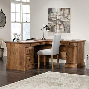 Sauder 420606 Palladia L-Shaped Desk, L: 68.74" x W: 65.12" x H: 29.61", Vintage Oak finish