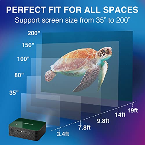 UVISION Native 1080P Projector (1920 x 1080p) Advanced Dustproof & Keystone Correction Design Extend Lifetime, Home & Office LCD Video Projector, Compatible: Fire TV Stick, Roku, Laptop, Tablets, PS5