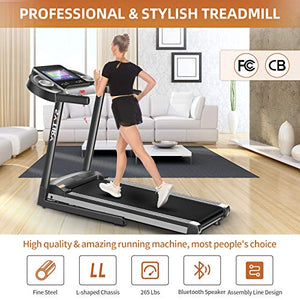 sytiry Treadmill with Large 10" Touchscreen and WiFi Connection, YouTube, Facebook and More, 3.25hp Folding Treadmill, Cardio Fitness Exercise Machine for Walking, Jogging, and Running.