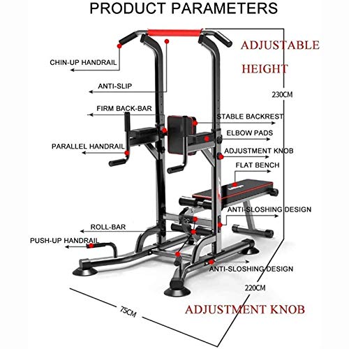 ZXNRTU Strength Training Equipment Strength Training Dip Stands Power Tower Heavy Duty Gym Power Multifunction Support for Diving Pull Up Chin Up Home Training Strength Tower