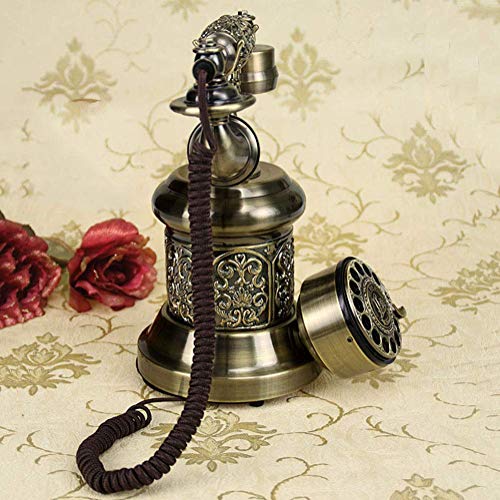 OPiCa Retro Vintage Phone with LCD Display Panels Rotary Dial - Antique Landline for Office/Home/House/Hotel