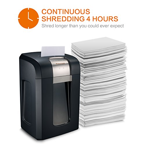 Bonsaii EverShred Pro 3S30 18-Sheet Cross-Cut Heavy Duty Shredder with 240 Minutes Running Time, 7.9 Gallons Pullout Wastebasket and 4 Casters, Black