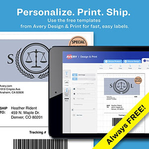 Avery Shipping Address Labels, Laser Printers, 500 Labels, Full Sheet Labels, Permanent Adhesive, TrueBlock (91201)