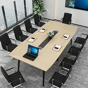 Loomie 8FT Conference Table with Grommet, Boat Shaped Computer Desk