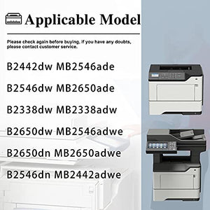 4 Pack Compatible B231000 Toner Cartridge & B220Z00 Drum Unit Remanufactured Replacement for Lexmark B2546dn B2338dw B2442dw B2650dw MB2650ade Printer Ink Cartridge (Black, 1Drum/3Toner)