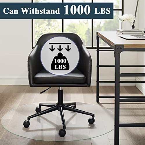 KIAYACI Tempered Glass Chair Mat 48" Round x 1/4" Thick for Carpet or Hard Floor