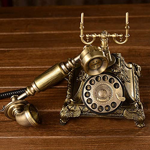 GagalU Retro Antique Telephone with Caller ID, Classical Nostalgic Design, Mechanical Double Ringtone - 25×20×17 cm B
