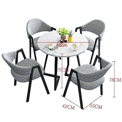 HSHBDDM Reception Room Club Table Set with 4 Chairs