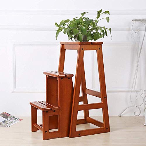 LUCEAE Wooden Folding 3 Step Stool Chair - Portable & Sturdy - 150Kg Load
