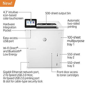 HP LaserJet Enterprise M611x Monochrome Duplex Printer with Dual-band Wi-Fi and Extra Paper Tray (7PS85A)