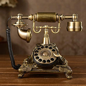 GagalU Retro Antique Telephone with Caller ID, Classical Nostalgic Design, Mechanical Double Ringtone - 25×20×17 cm B