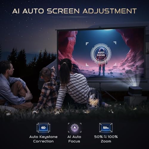 Aurzen All-in-One 4K Smart Projector with WiFi, Bluetooth, Dolby Audio, 36W Speakers