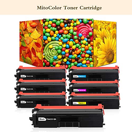 7-Pack(4BK+1C+1M+1Y) Compatible Toner Cartridge Replacement for Brother TN433 TN-433 Brother HL-L8360CDW MFC-L8900CDW HL-L8360CDWT HL-L8260CDW HL-L8360CDW MFC-L8610CDW L8360cdw L8900cdw Printer