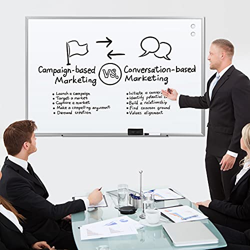 Amazon Basics Large Magnetic Dry Erase White Board, 6 x 4-Foot Whiteboard - Silver Aluminum frame