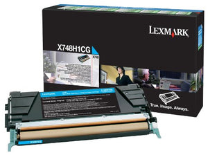 Lexmark LEXX748H1CG Toner Cartridge Cyan Laser, High Yield 10000 Page