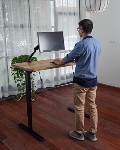 Lihidesk LJ202 Electric Height Adjustable Standing Desk Frame Only/Sit Stand - Dual Motors Electric Motorized Desk Base with LCD Digital Memory Keyboad, 3 Segments (Black)
