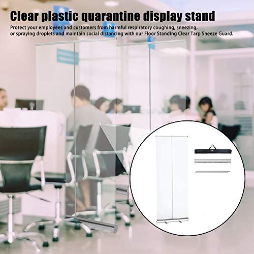 CABINAHOME 5PCS Floor Standing Sneeze Guard, Portable Clear Screen Shield with Wide Base Roll Up Banner Stands for Office, Stores, Restaurant, Classroom and More (80" x 32")