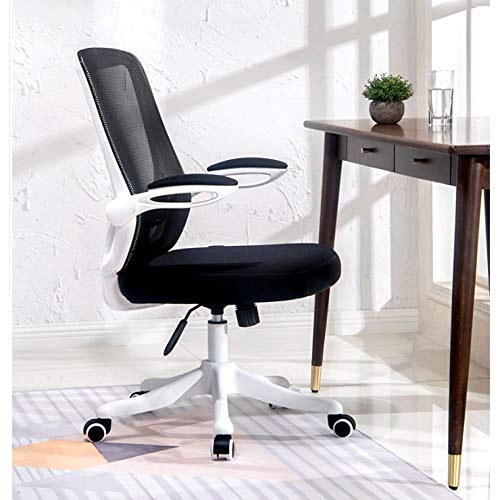 UsmAsk Ergonomic Swivel Mesh Mid Back Office Chair with Flip Up Arms (Color: B)
