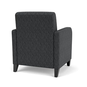 Lesro Siena Fabric Lounge Reception Guest Chair in Black Finish