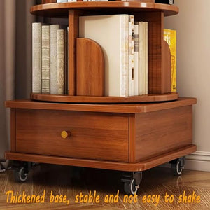 TruRim Rotating Bookshelf Tower, Wooden Narrow Bookshelf 360 Degrees Display (Six-Tier)