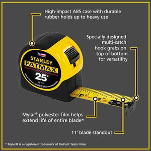 Stanley Hand Tools 33-725 1-1/4" X 25' FatMax Tape Measure
