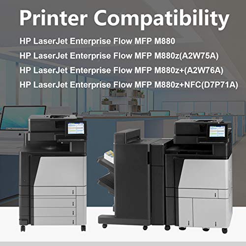 5-Pack (2BK+1C+1M+1Y) 827A | CF300A CF301A CF302A CF303A Remanufactured Toner Cartridge Compatible for HP Laserjet Enterprise Flow MFP M880 M880z+ M880z+NFC M880z Printer Ink Cartridge