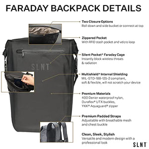 Silent Pocket Faraday Waterproof Backpack - Signal Jamming Faraday Bag Protects Against Identity Theft with Signal Blocking, Protect your Data and Devices during Work, School, Travel, Hiking, Outdoors