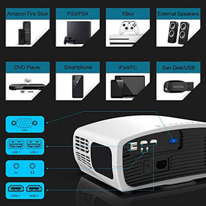 Projector, WiMiUS Native 1080P Projector 6800 Lumens Led Video Projector Support 4K HD Zoom ±50° Digital Keystone Cor, Outdoor & Home Projector Compatible with Fire TV Stick, PS4, PC, iPhone, Android