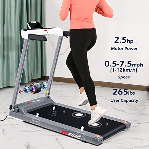 FYC Folding Treadmill for Home Electric Treadmill Exercise Running Machine Portable Compact Treadmill Foldable for Walking Home Gym Fitness Workout Jogging, Free Installation