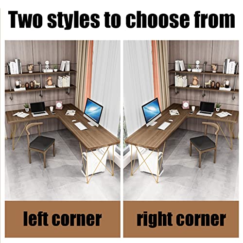 Corner Pine Wood Computer Desk L-Shaped Office Study Desk (Left, 180x180x75cm)