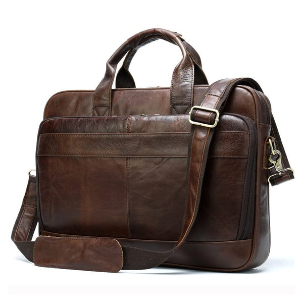 ZLVWB Men's Leather Bags Briefcases Office Bags Leather Laptop Bags Briefcases Handbags (Color : A, Size : ONE Size)